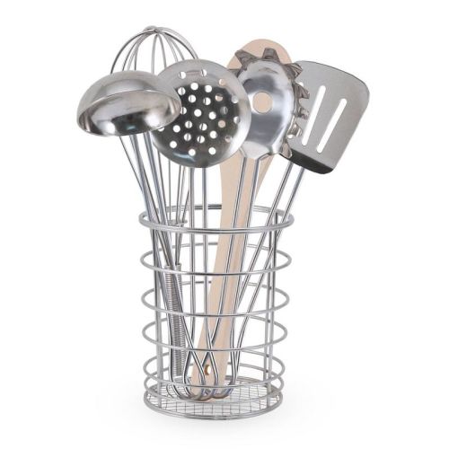 Melissa & Doug Stir and Serve Cooking Utensils (7pc) - Stainless Steel and Wood