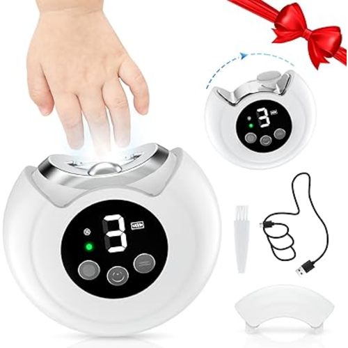 Electric Nail Clipper, Baby Nail Clipper with Nail File & 3 Speed Gears, Electric Nail Trimmer with LED Light & Storage Box, Wireless Automatic Nail Clippers for Baby, Adult, Seniors