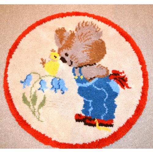 Vintage Cottage Core Sweet Childs Latch Hook Shillcraft Rug