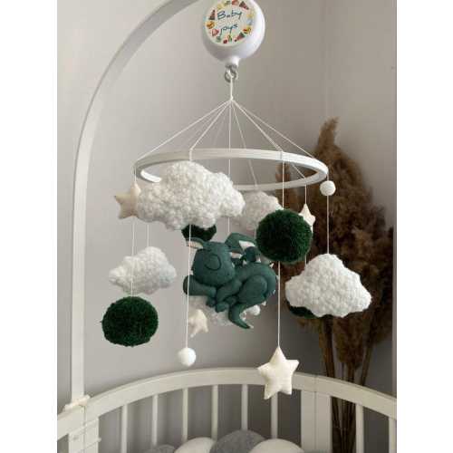 Dragon Baby Mobile: Handmade Felt Nursery Decor, Gender Neutral - Etsy