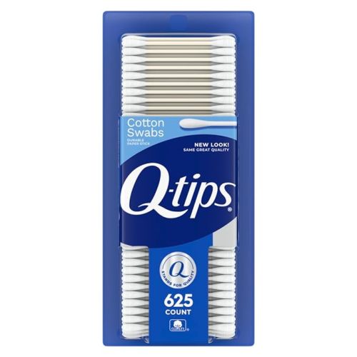 Q-tips Cotton Swabs For Hygiene and Beauty Care Original Cotton Swab Made With 100% Cotton 625 Count, WHITE - 625 Count (Pack of 1)