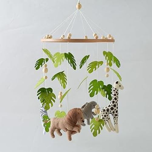 EERKEOD Baby Crib Mobile Baby Nursery Mobile Handmade Felt Forest Animal Mobile for Baby Boys and Girls Woodland Nursery Decor for Infant Bedroom Hanging Gender Neutral Baby Stuff