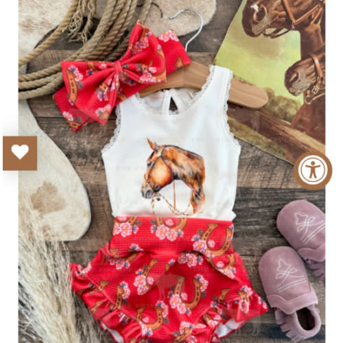 Wildflower Horseshoe Ruffle Bummie&Bow