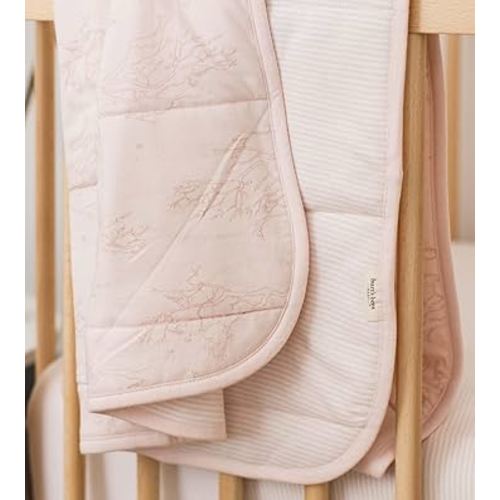Burt's Bees Baby Reversible Blanket, Nursery, Stroller & Tummy-Time Organic Jersey Cotton Quilted Infant & Toddler Bedding