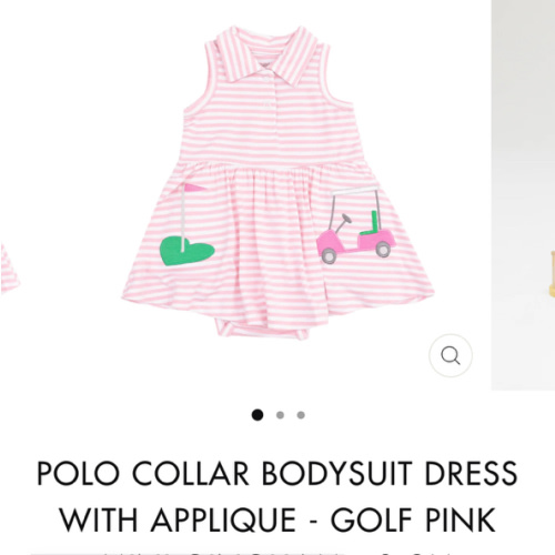 Polo Collar Bodysuit Dress with Applique - Golf Pink Mini Gingham – Angel Dear