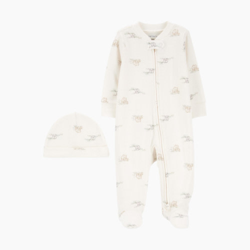 Carter's 2-Piece Sleep & Play and Cap Set - Ivory, 3 M