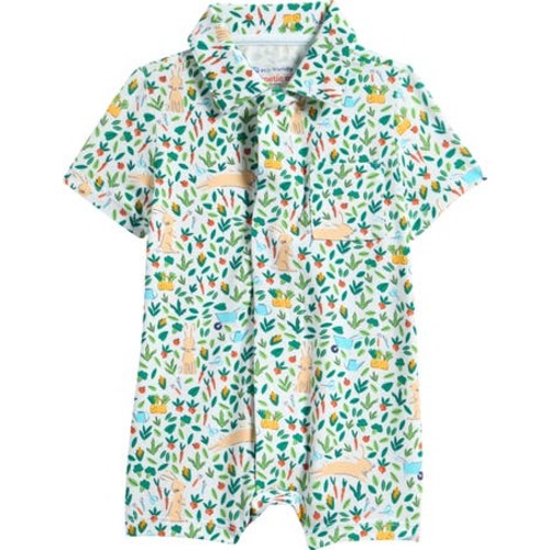 MagneticMe Bunny Garden Magnetic Polo Romper
