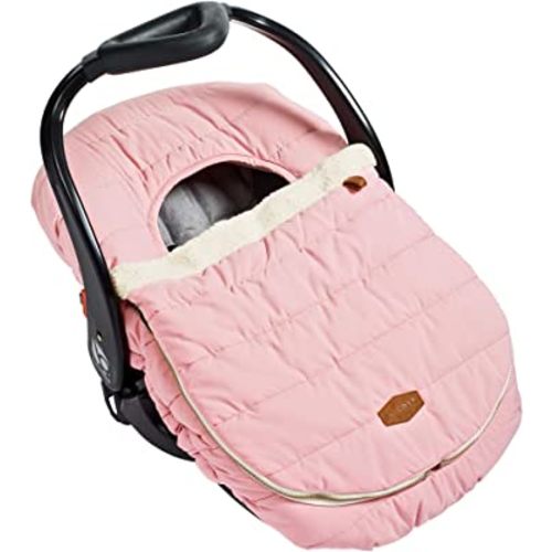 JJ Cole Winter Baby Car Seat Cover - Winter Car Seat Cover for Baby Seat or Stroller - Infant Car Seat Covers with Warm Sherpa Lining - Blush Pink