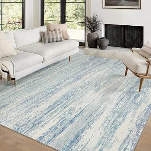 6x9 Area Rugs Washable Low Pile Non Slip Modern Abstract Large