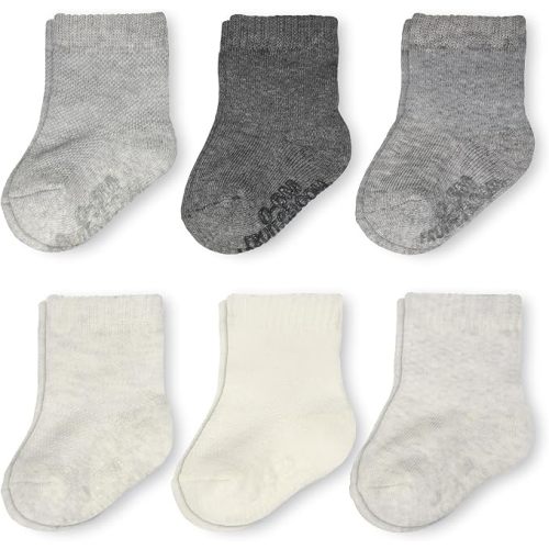 Fruit of the Loom All Weather Baby & Toddler Socks - Cotton Crew Socks with Grips for Boys, Girls and Unisex