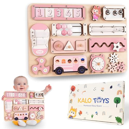 KALOTOYS Large Busy Board Montessori Toys for 1 2 3 Year Old - Sensory Toys for Toddlers 1-3 - Fine Motor Skills & Early Learning - Montessori Gift for Boys & Girls - Travel-Friendly & Safe