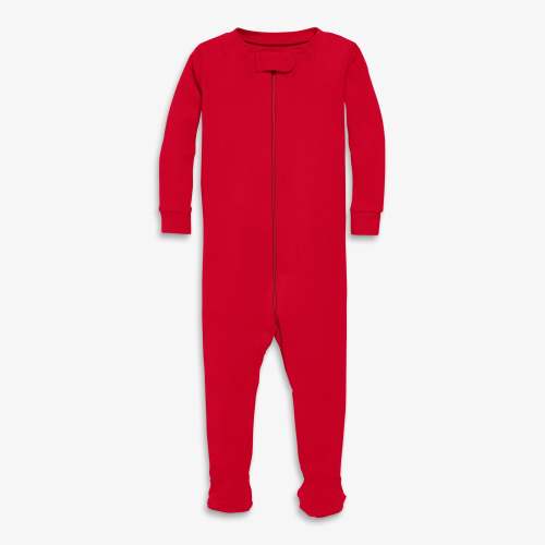Baby organic zip footie - Cherry / NB