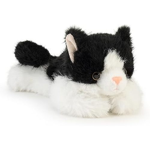 PEACH CAT Cat Stuffed Animal Cute Plushies Small Plush Toys Gifts for Kids Black and White