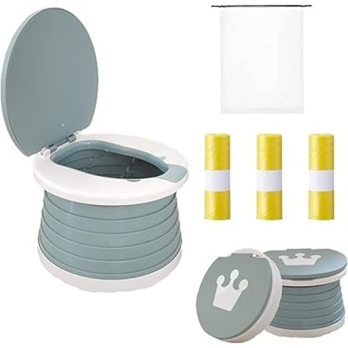portable, foldable potty seat for toddler, Training Toilet Seat Emergency Toilet for Car, Camping, Outdoor, indoor (grey, small)