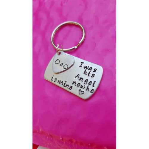 Dad Memorial Keychain, Loss of Father, Sympathy Gift, To Remember Dad, His Angel, My Angel, I miss you Daddy, Dad sympathy present
