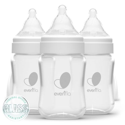 Evenflo 3pk Balance Wide-Neck Anti-Colic Baby Bottles Glass - 6oz