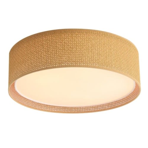 15.7 in. 3-Light Drum Flush Mount, Sepia Finish