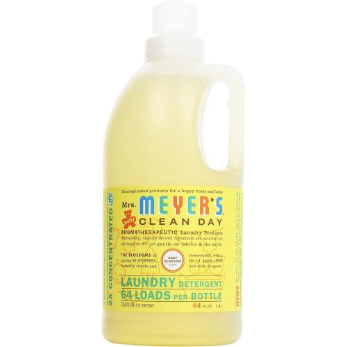 MRS. MEYER'S CLEAN DAY Baby Laundry Detergent Liquid, Infused with Essential Oils, Baby Blossom, 64oz (64 Loads)