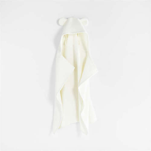 Bear Organic Waffle Hooded Baby Towel