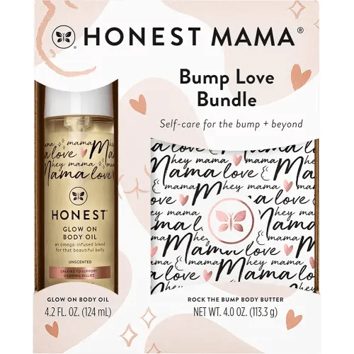 The Honest Company Honest Mama Body + Belly Bump Love Bundle | Moisturizing, Plant-Based Oil + Stretch Mark Butter Cream