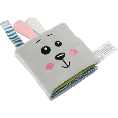bebe mondo Crinkle Books for Babies, Soft Baby Books 0-6 Months, Infant Toys for 0-6-12-18 Months, Tummy Time Mirror Toy, Bunny Rabbit, Baby Gifts for Boys & Girls, Shower Gift