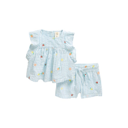 Ruffle Cotton Sleeveless Top & Shorts Set