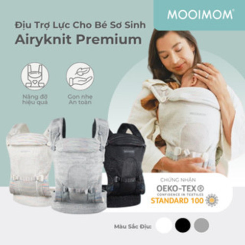 Địu Ngồi MOOIMOM AiryKnit Cao Cấp, Thiết Kế Không Đường May, Thoáng Khí, Đạt Chuẩn An Toàn Quốc Tế | Shopee Việt Nam