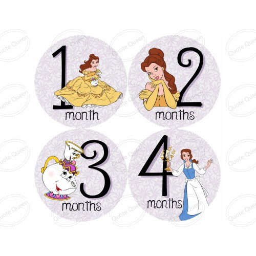 Beauty and the Beast Monthly Stickers, Monthly Stickers, Belle, Beast, Monthly Stickers, Shower Gift, Baby Girl Monthly Stickers