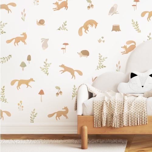 Woodland Animal Wall Decals - Removable, Reusable Wall Stickers - Woodland Nursery Decor, Fox Wall Decals, Forest Kids Room Decor