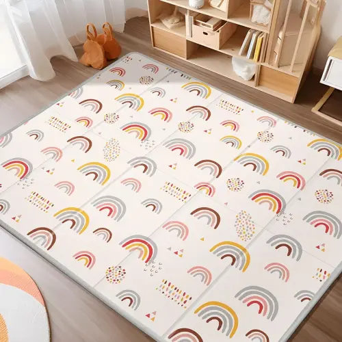 Play Mat, 79 x 71, 0.8 Inch Thick, Rainbow