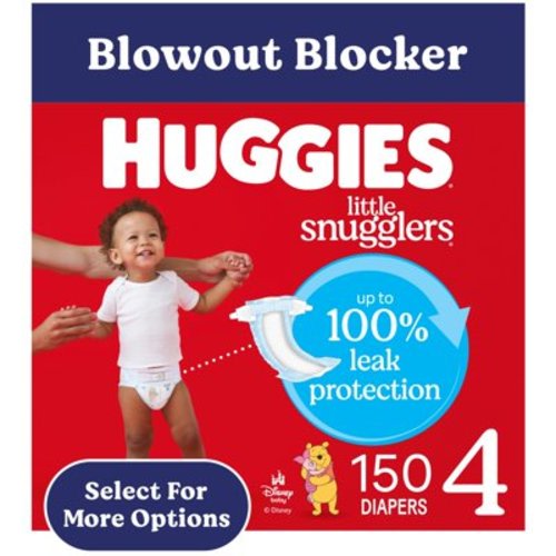 Huggies Little Snugglers Baby Diapers, Size 4 (22-37 lbs), 150 Ct (6 Packs of 25) (Select for More)