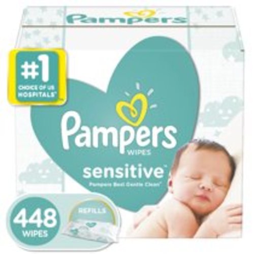 Pampers Baby Wipes Sensitive Perfume Free 7X Refill Packs (Tub Not Included) 448 Count