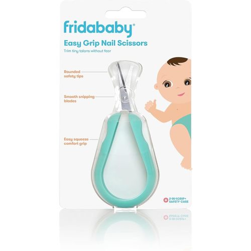 Frida Baby Easy Grip Nail Scissors | Grooming Essentials Safe for Infant Newborn Toddler Nails