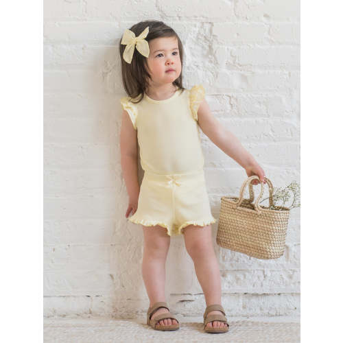 Lydia Ribbed Ruffle Shorts