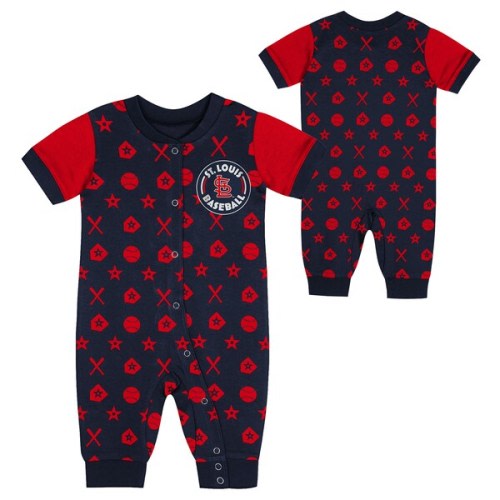 Infant St. Louis Cardinals Navy Full-Snap Coverall Bodysuit
