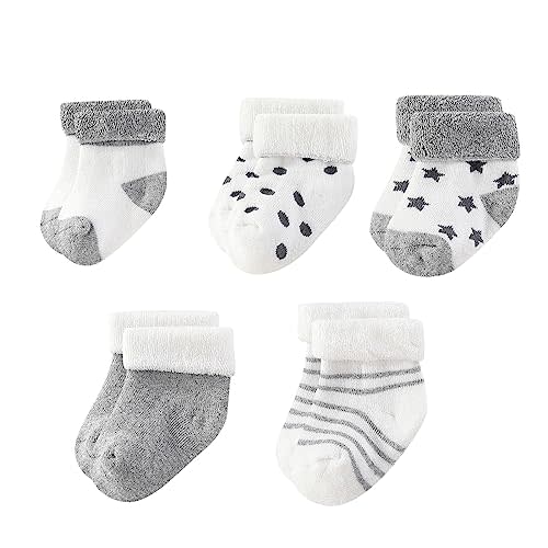 MAMIMAKA Unisex Baby Terry Socks 5-Pack for Baby boy and girl 0-12 Months Warm Cotton Socks