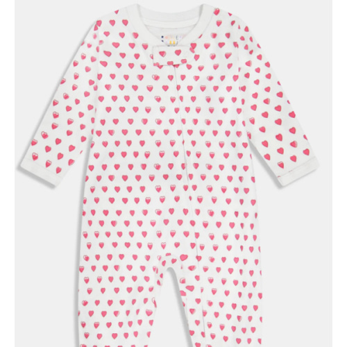 Infant Hearts Zipper Footie