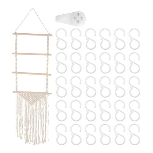 Headband Holder Hair Bows Organizer for Girls, Baby Hair Bow Holder Hair Clips Organizer with 30 Pcs Plastic Hooks,1 x storage rack 30 x hooks,Photo Color