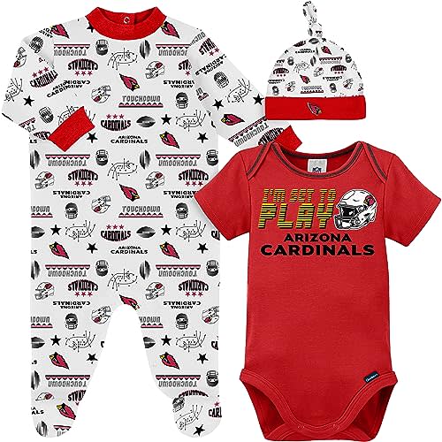 Gerber NFL Baby Boys' 3-Piece Bodysuit, Sleep 'n Play, & Cap Set