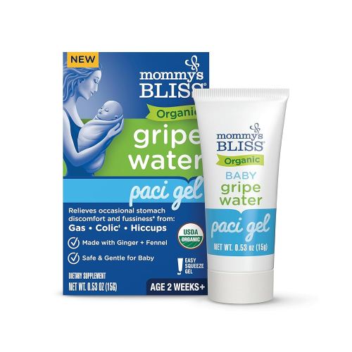 Mommy's Bliss Organic Gripe Water - Gel de agua anisada original para recién nacidos, ultra delicada para molestias estomacales ocasionales a causa de gases, cólicos e irritabilidad, fácil de administrar, para mayores de 2 semanas, 0.53 oz (45 porciones)