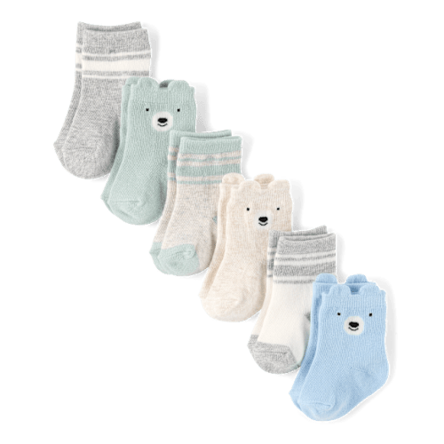 Baby Boys Bear Midi Socks 6-Pack - Multi