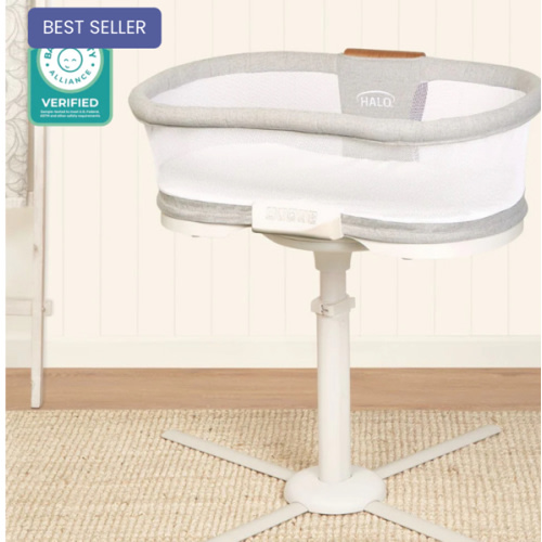 HALO - BassiNest Luxe Vibrating Bassinet, Bedside Sleeper - white