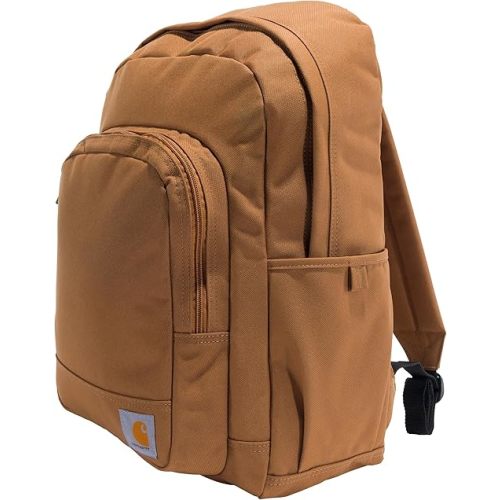 Carhartt 25L Classic Backpack, Durable Water-Resistant Pack W/ 15" Laptop Sleeve and Multiple Organizational Compartments, Brown, PFAS Free