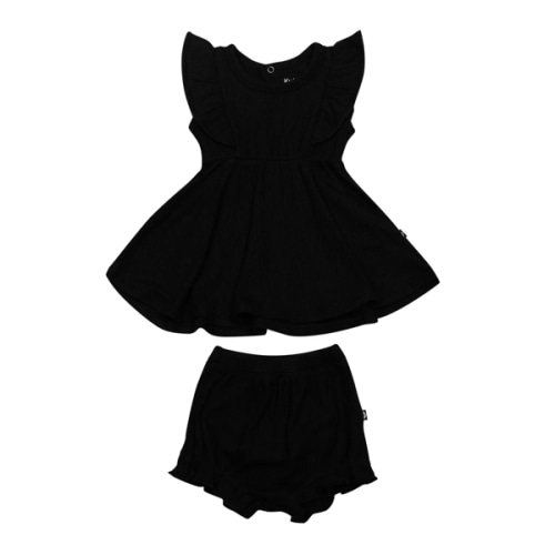 KYTE Baby ™ | Ribbed Peplum Dress Set In Midnight