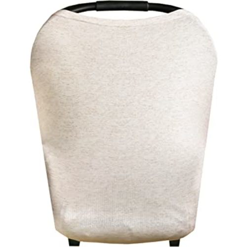 Baby Car Seat Cover Canopy and Nursing Cover Multi-Use Stretchy 5 in 1 Gift "Oat" by Copper Pearl