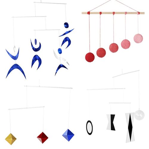 Hand Made Set of 4 x Montessori Mobiles - Munari, Red Gobbi, Dancers Mobile, Octahedron. Montessori Mobile. Tetrahedron Mobile. Hanging Mobile-Initial Mobile- Black and White Picture Books - part41