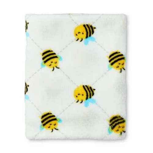 Parent's Choice Plush Baby Easter Blanket for Infants, Happy Bees, 30" x 36"