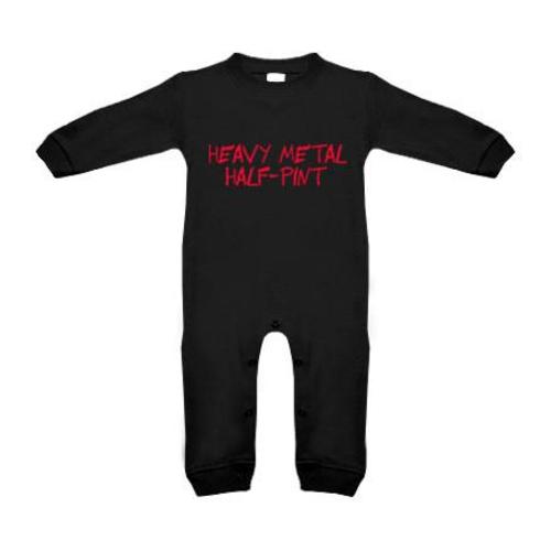 Heavy Metal Half-Pint Black Long Sleeve Romper – My Baby Rocks