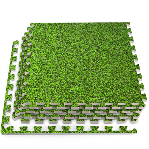 Home Cube USA HomeCube USA 3/8 Inch Thick Interlocking Wood Grain Foam Floor Tiles for Home, Office, Workout Equipment Space, Commercial Areas, Anti-Fatigue Flooring Padding 24x24 in. 32 SQ Ft. | Wayfair