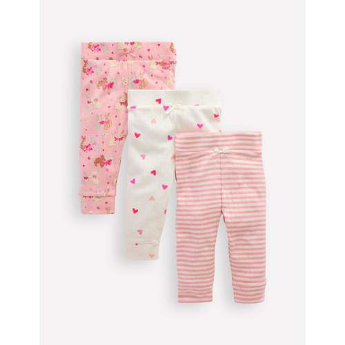 Pointelle 3 Pack Leggings-Pink Love Bunnies
